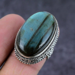 Labradorite Gemstone Handmade 925 Sterling Silver Gift Jewelry Ring Size 7 n6t16