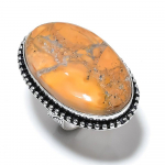 Malinga Jasper Gemstone Handmade 925 Sterling Silver Jewelry Ring Size 6 i4v77