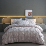 Valge 3d tekikott Voodipesukomplekt Luksuslik Plisseeritud P&otilde;hjamaade voodikate 150 &Uuml;hekordne tekikott padjap&uuml;&uuml;ridega ilma linadeta 150*200 hall v&auml;rv