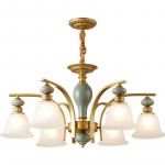 Magamistoa kroonl&uuml;hter s&ouml;&ouml;gitoa lamp &otilde;ppelamp Retrolamp Moodne minimalistlik elutoa laelamp 6 headlights roheline