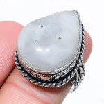 Natural Rainbow Moonstone Gemstone 925 Sterling Silver Gift Ring Size 9 t8m86