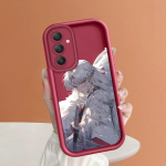 Pehme silikoonist ruudukujulise redeliga printimismustriga telefoni korpus T&auml;iskaanega kaamera p&otilde;rutuskindel kaitse kummist &uuml;mbris Samsungile Samsung A30 pruun