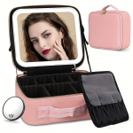 Meigikott peegli ja kerge reisimeigi kosmeetikakoti korraldajaga Kaasaskantav hoiukott koos reguleeritavate jaoturitega Meigipintslite hoiustamiskork Cosmetic Bag