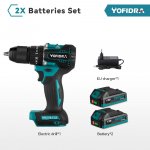 YOFIDRA 13 mm harjadeta elektriline l&ouml;&ouml;ktrell, 2 k&auml;iku, 35+3 p&ouml;&ouml;rdemomendiga juhtmeta t&otilde;hus elektriline kruvikeeraja Makita 18 V aku jaoks 2xBattery -EU plug