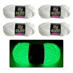 4 Pieces Glow in The Dark Yarn Crochet Chenille for Hand Knitting White