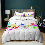 3D-prinditud voodipesukomplekt Muusikam&auml;rgi teema Kodu Magamistuba Tekikate Padjap&uuml;&uuml;r 2/3 tk T&uuml;druk Muusikaentusiast Kingitus Baby 100x135cm beige