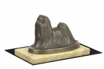 Maltese - dog figurine, dog silhouette figurine, trophy for Art-Dog dog show exhibition pruun