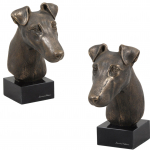 Fox Terrier Smooth - Dog statue, bust on stone base, sculpture, trophy for dog show by Art-Dog brand