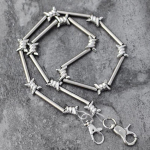 29-tolline raskemetallist okastraadist h&otilde;bedane rahakott Punk p&uuml;ksid kett Hip Hop ehted