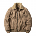S&uuml;gis- ja talvine velvetist polsterdatud jakk Meeste karusnahast krae vabaaja avara polsterdatud jakk Suure suurusega polsterdatud jakk Meeste riided 2XL khaki