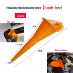 Auto spetsiaalne tankimislehter: Plastlehter &otilde;li, bensiini ja uurea vedeliku lisamiseks mootorratastele. oranž