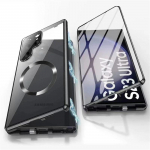 360&deg; t&auml;ielikult suletud objektiivi klaas Samsung Galaxy S25 S24 S23 S22 S21 Ultra Plus &uuml;mbrise alumiiniumsulamist magnetilise salvkapi kaitsekate For Samsung S24