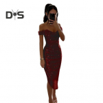 Naiste &otilde;htukleit avatud &otilde;lgadega varrukateta avatud &otilde;lgadega slim fit litritega ebakorrap&auml;rase &auml;&auml;rega vasikapikkusega madala dekolteega balli pulmapeo pidulikuks s&uuml;ndmuseks midi M veinipunane v&auml;rv