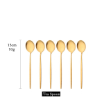 6 tk Kuldne matt s&ouml;&ouml;giriistade komplekt roostevabast terasest s&ouml;&ouml;giriistade komplekt k&ouml;&ouml;giv&otilde;i nuga magustoidu kahvli lusika komplekt h&otilde;ben&otilde;ude lauan&otilde;ude komplekt 6pcs cake fork