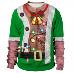 Mehed Naiste Elf Inetu J&otilde;ulukampsun 3D Naljakas prinditud j&otilde;ulukampsunid Topid Unisex Pullover P&uuml;hadepidu Tacky J&otilde;ulukampsun M