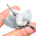 Natural Rainbow Moonstone Gemstone 925 Sterling Silver Pendant 2.56 b2h74