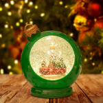 J&otilde;ulude lumegloobuse ornament, s&auml;rav helendav kristallkuuli kingitus p&uuml;hadepidu roheline