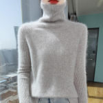 Naiste ka&scaron;miirist kampsun Qinghe ka&scaron;miir 30% ka&scaron;miir 30% naarits 30% vill 10% nailon Naiste s&uuml;gistalvine paks ka&scaron;miirist pullover pehme ja soe M pruun