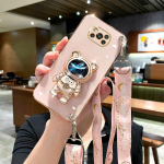 Pocox3 Ristkandmiskael Plating-&uuml;mbris Xiaomi Mi Poco X3 Pro X3pro X5 X5pro C65 F5 Astronaut Silikoonist Stendiga Kate Pokox3 Nfc poco c65