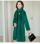 Moodsad talvised mudelid naaritsa karusnahast kasukas lahtine naaritsa karvkate naiste kapuutsiga keskmise pikkusega paksenemine XXL roheline