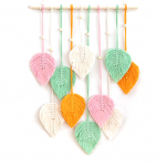 Seinale riputatav k&auml;sitsi kootud lehtedest seinavaip Boho Decor Rippuv ripats, k&auml;sit&ouml;&ouml;, rippuv kingitus lapsele