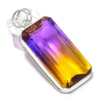 Natural Bi-Color Tourmaline 925 Sterling Silver Jewelry Pendant 2.17 e5h20