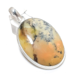 Honey Dendritic Gemstone Handmade 925 Sterling Silver Jewelry Pendant 2.60 b8b46