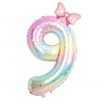 2Pcs40 inch Starry Sky Gradient Digital Balloon 10 inch Bow Foil Helium Balloon Number 0-9 Birthday Party Background Decoration Other