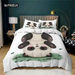 Must-valge Panda tekikott poistele t&uuml;drukutele armas hiiglaslik panda tekikott lastele multifilmi loomamustriline tekikott 140x200cm 3pcs
