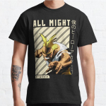 Meeste Mood Vabaaja L&uuml;hikeste Varrukatega Minu Kangelase Akadeemia All Might Mustad T-s&auml;rgid Klassikalised &Uuml;lem&otilde;&otilde;dulised T-s&auml;rgid S must