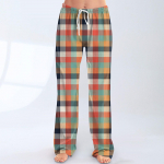 Naiste pidžaamap&uuml;ksid magamisriided vabaaja pingutusn&ouml;&ouml;riga elastsed v&ouml;&ouml;p&uuml;ksid mugavad sirged jooga lahtised p&uuml;ksid XL pruun