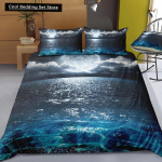 3 tk Voodipesukomplektid 3D digitaaltr&uuml;kk Kohandatud tekk Tekikott Komplekt Maastik Merepind Rand Kodu Queen King Tekk Padjap&uuml;&uuml;r EU single(135x200cm)