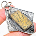 Psilomelane Dendritic, Spinel 925 Sterling Silver Pendant 2.88 n6n24