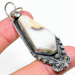 Maligano Jasper, Topaz 925 Sterling Silver Jewelry Pendant 2.72 s8d17