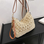 Naiste rannakootud &otilde;lgedest &otilde;lgkott Boho &otilde;&otilde;nes heegeldatud Crossbody k&auml;ekott Makraame rahakott k&auml;ekotid 28x2x22cm beež
