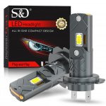 2tk H7 CSP LED esitule pirnid mini ventilaatorita vasktoru esitule udulamp 20000Lm auto juhtmeta esilatern auto esilatern &uuml;lihele 6500K