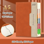 A5 nahast 2025. aasta &auml;riplaan, &otilde;pilaste p&auml;evaplaneerija, 365-p&auml;evane arvestusraamat, m&auml;rkmik, memo, 200 lehte, 400 lehek&uuml;lge A5