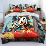 Cuphead ja Mugman, M&auml;ngija M&auml;nguri Tekikott Voodipesukomplekt, Tekikoti Kate Voodikomplekt Tekikatte Padjap&uuml;&uuml;r, Kuningas Kuninganna Suuruses Voodipesukomplekt Poisid EU single(135x200cm)