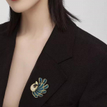 Butiik sinine maalitud paabulinnu pross peen ja mitmek&uuml;lgne &uuml;likond pross naiste Korea versioon armsad aksessuaarid