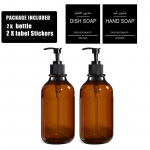 500ml K&auml;teseebi ja N&otilde;udepesuvahendi Dosaator Vannituba Sildiga/Hoidikuga/Alusega T&auml;idetav &Scaron;ampoonipudel Pruun Losjoonipudel Type 1