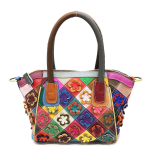 Nahast Kott Naiste Kott Vabaaja Retro V&auml;rviline Kontrastne Lilleline Spleissitud &Otilde;lakott Crossbody K&auml;ekott mitmev&auml;rviline