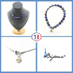 Pierres et Min&eacute;raux. Parure bijoux Bracelet Collier 10 Perles Lapis Lazuli du Pakistan Taille personnalisable.