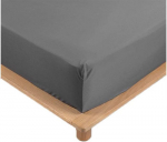 Draps Housse - PROMO LINGE - Percale - 190x90cm - anthracite stormcloud v&auml;rvi