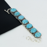 H&auml;mmastav Larimari v&auml;&auml;riskivi k&auml;sitsi valmistatud ehted, 925 sterlingh&otilde;be k&auml;ev&otilde;ru, Larimari h&otilde;bedane k&auml;ev&otilde;ru naisele, Uniseks k&auml;ev&otilde;ru, Pulmakink armastusele 8" sinine