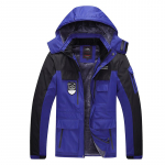 Cozy Up meeste jope veekindel fliisvooder lumemantel soe talvine tuulekindel kapuutsiga vihmamantel 4XL sinine