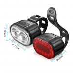 Jalgrattas&otilde;idu esi- ja tagatulede komplekt, USB-laadimisega esitulede komplekt, MTB veekindel tagatuli, LED-latern, jalgratta lisatarvikud USB must