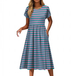 Naiste kleidid Vintage lilleline &uuml;mara kaelusega l&uuml;hikeste varrukatega kleidid L h&otilde;be