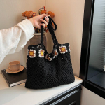 Suured kootud kaenlaaluste kotid naistele Mood Suvised &otilde;lakotid K&auml;ekotid ja rahakotid Weave Rannakott 37x4x32cm beež