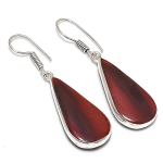 Red Snakeskin Handmade 925 Sterling Silver Jewelry Earring 1.81 u7n83