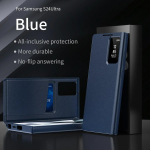 BOX Smart View Windowsi rahakoti flip-&uuml;mbrisega Samsung Galaxy S25/S24/S23/S22 Ultra Plus kaarditasku p&otilde;rutuskindel kate For Galaxy S25Plus&With Packet Box sinine
